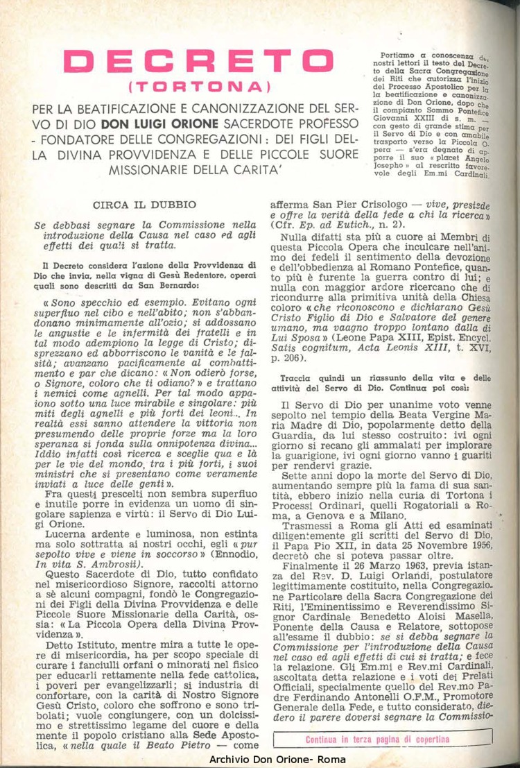 La piccola Opera della Divina Provvidenza, 58, 11, 01-06-1963, pagina 2