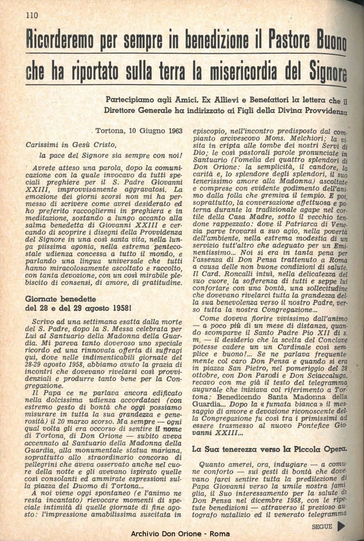 La piccola Opera della Divina Provvidenza, 58, 11, 01-06-1963, pagina 10