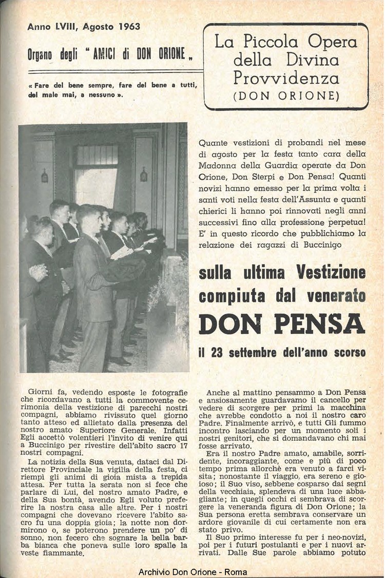 La piccola Opera della Divina Provvidenza, 58, 16, 15-08-1963, pagina 3