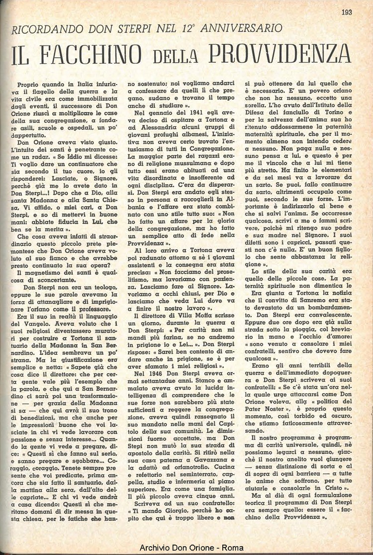 La piccola Opera della Divina Provvidenza, 58, 20, 15-10-1963, pagina 13