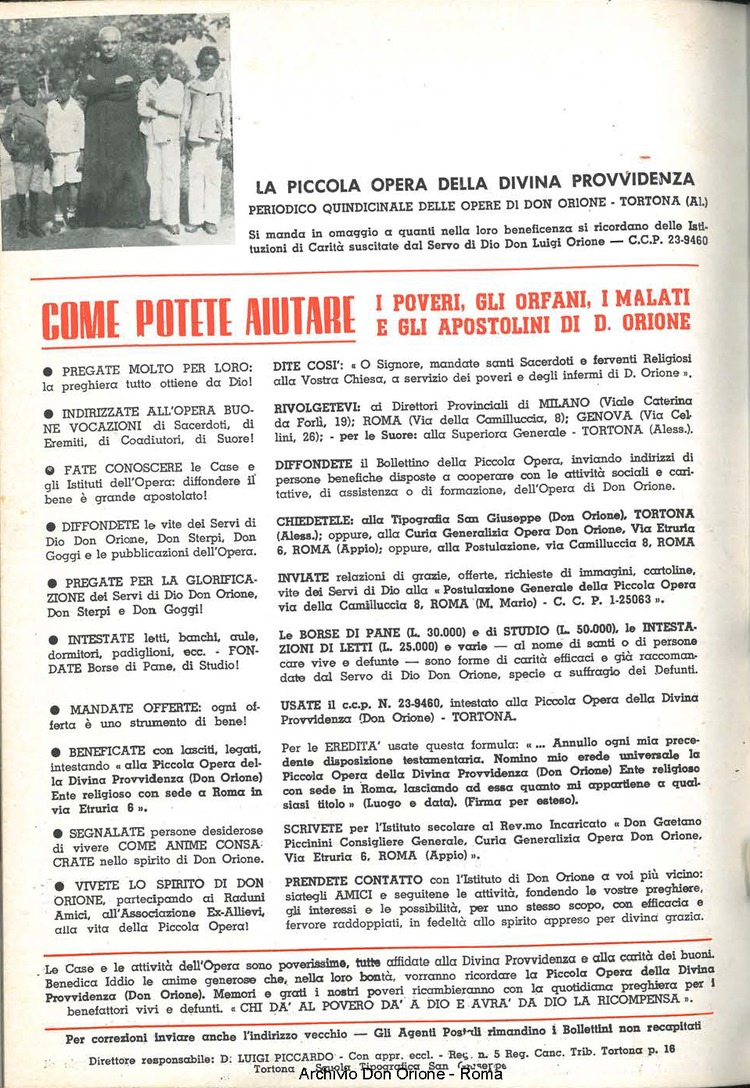 La piccola Opera della Divina Provvidenza, 58, 21, 01-11-1963, pagina 20