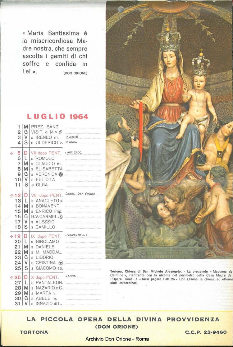 La piccola Opera della Divina Provvidenza, 58, 22, 01-11-1963 calendario, pagina 9