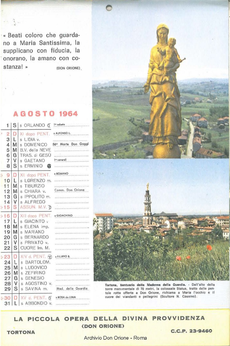 La piccola Opera della Divina Provvidenza, 58, 22, 01-11-1963 calendario, pagina 10