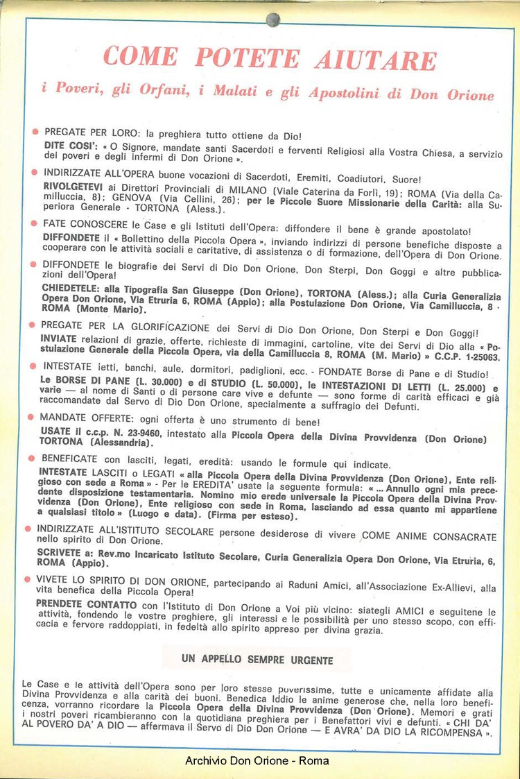 La piccola Opera della Divina Provvidenza, 58, 22, 01-11-1963 calendario, pagina 15