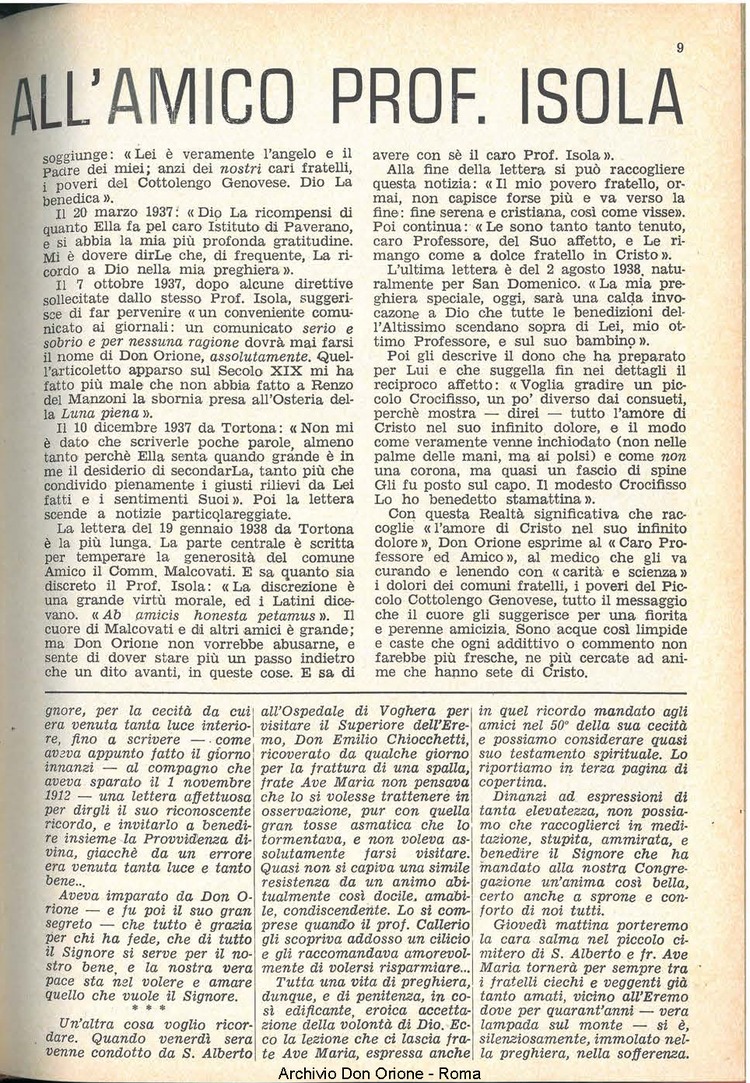 La piccola Opera della Divina Provvidenza, 59, 02, 15-01-1964, pagina 9