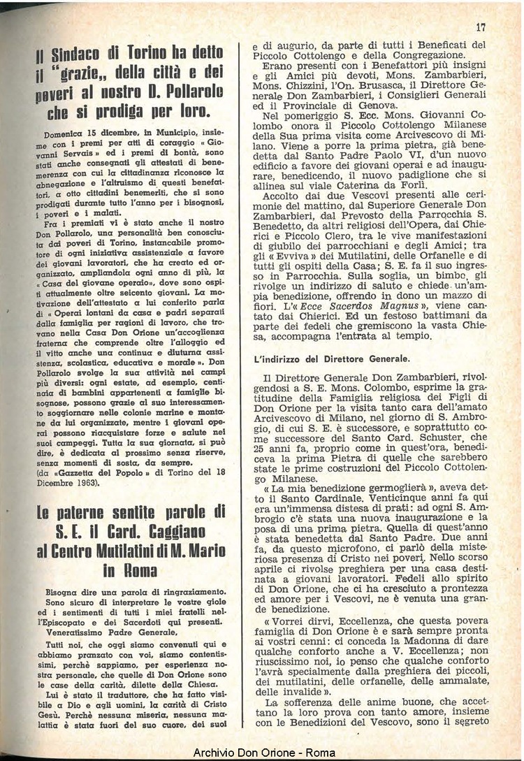 La piccola Opera della Divina Provvidenza, 59, 02, 15-01-1964, pagina 17