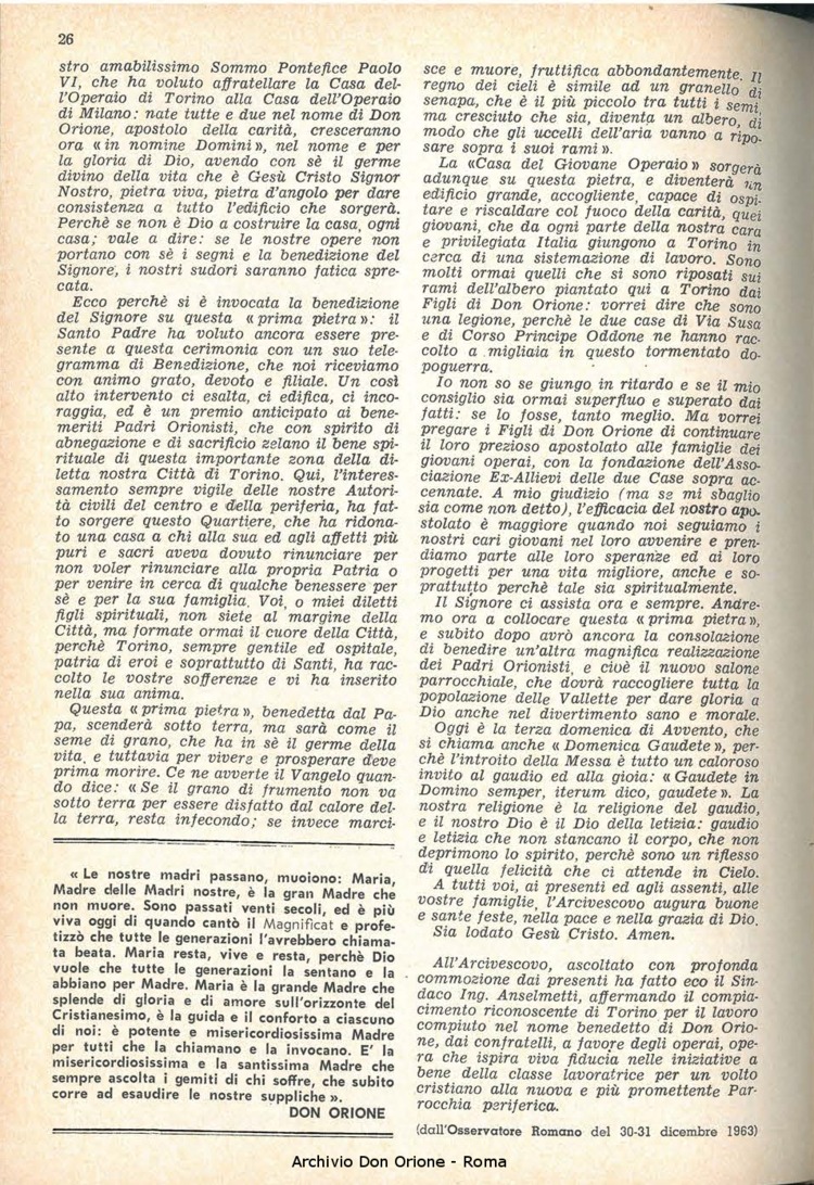 La piccola Opera della Divina Provvidenza, 59, 02, 15-01-1964, pagina 26