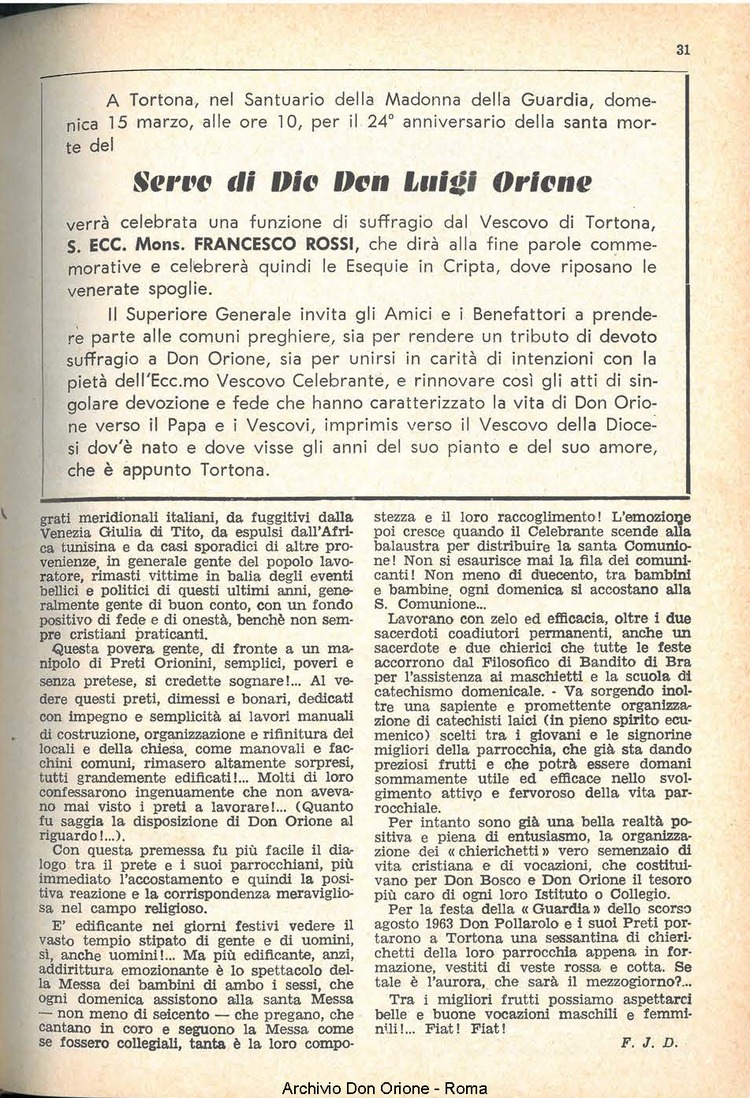 La piccola Opera della Divina Provvidenza, 59, 02, 15-01-1964, pagina 31