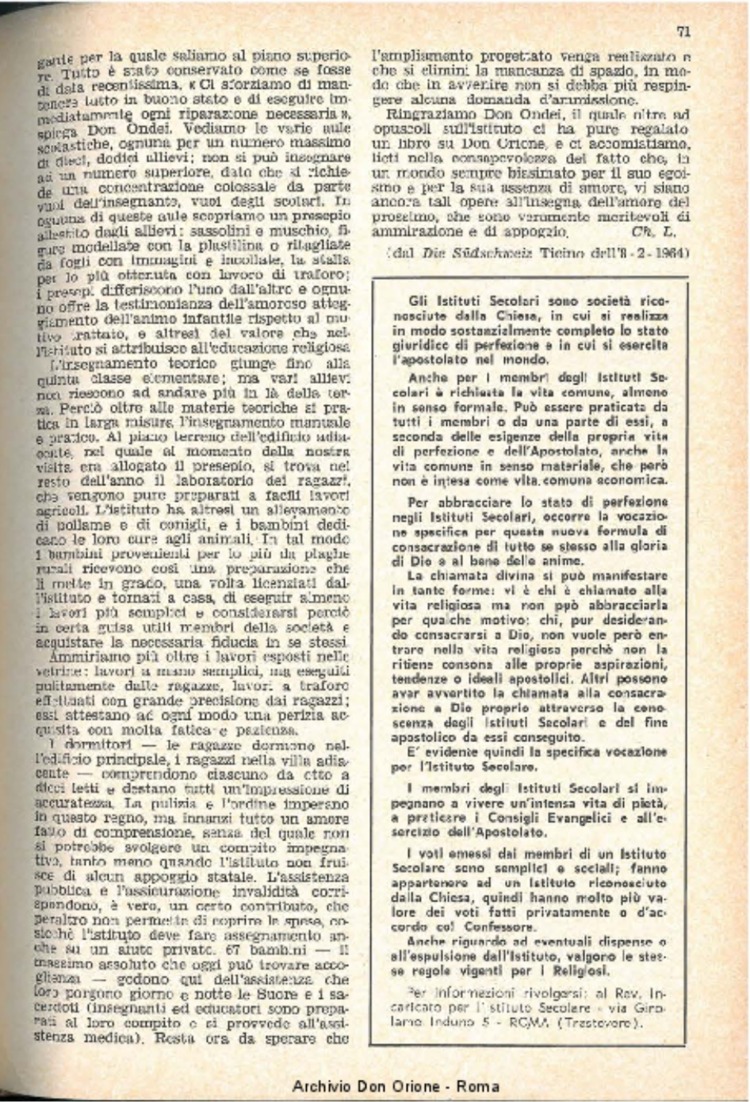 La piccola Opera della Divina Provvidenza, 59, 07, 01-04-1964, pagina 33