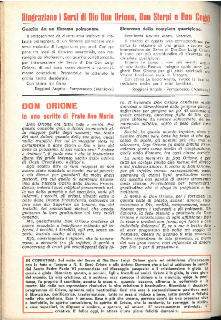 La piccola Opera della Divina Provvidenza, 59, 09, 01-05-1964, pagina 2