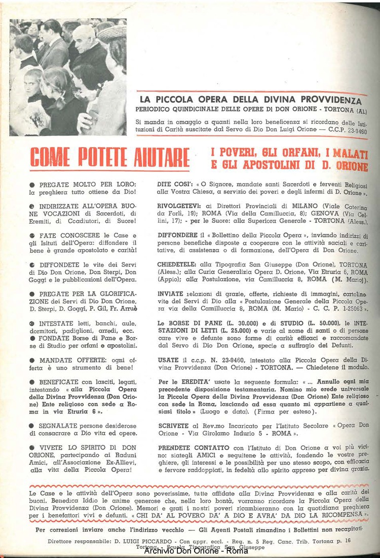 La piccola Opera della Divina Provvidenza, 59, 15, 01-08-1964, pagina 20