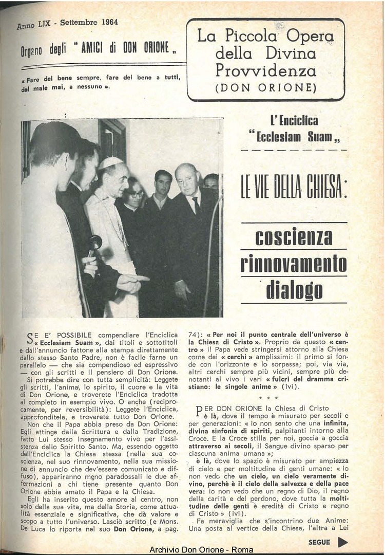 La piccola Opera della Divina Provvidenza, 59, 18, 15-09-1964, pagina 3