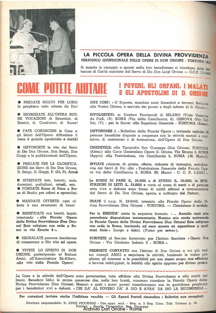 La piccola Opera della Divina Provvidenza, 59, 18, 15-09-1964, pagina 20