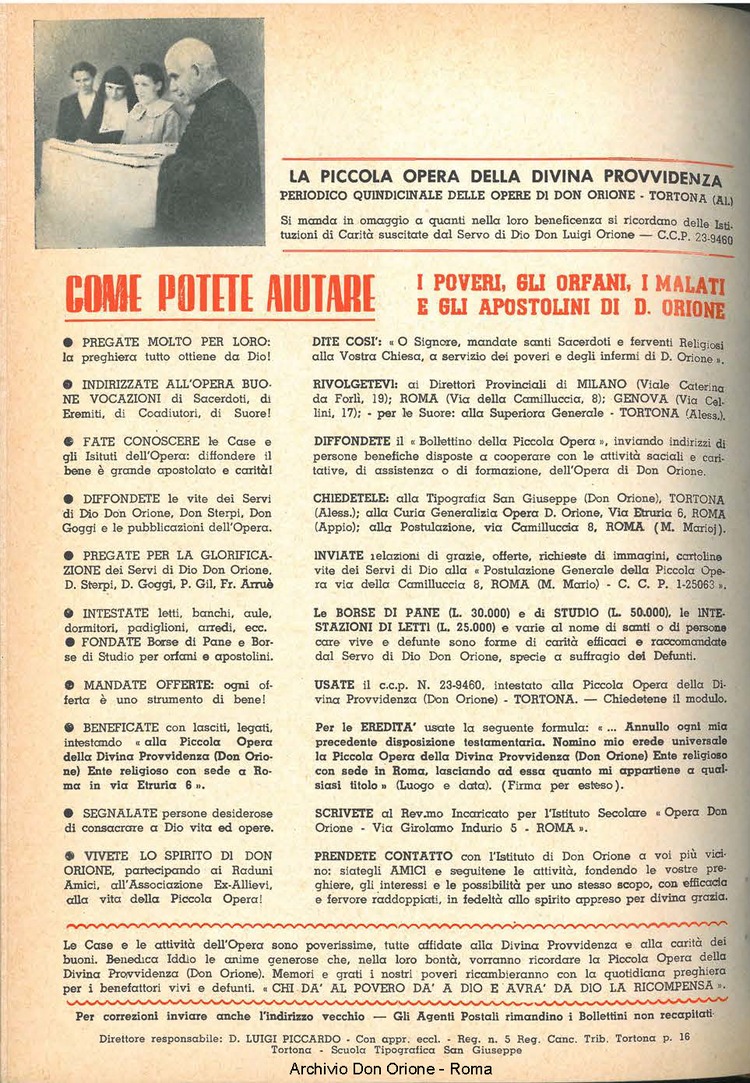 La piccola Opera della Divina Provvidenza, 59, 20, 15-10-1964, pagina 20