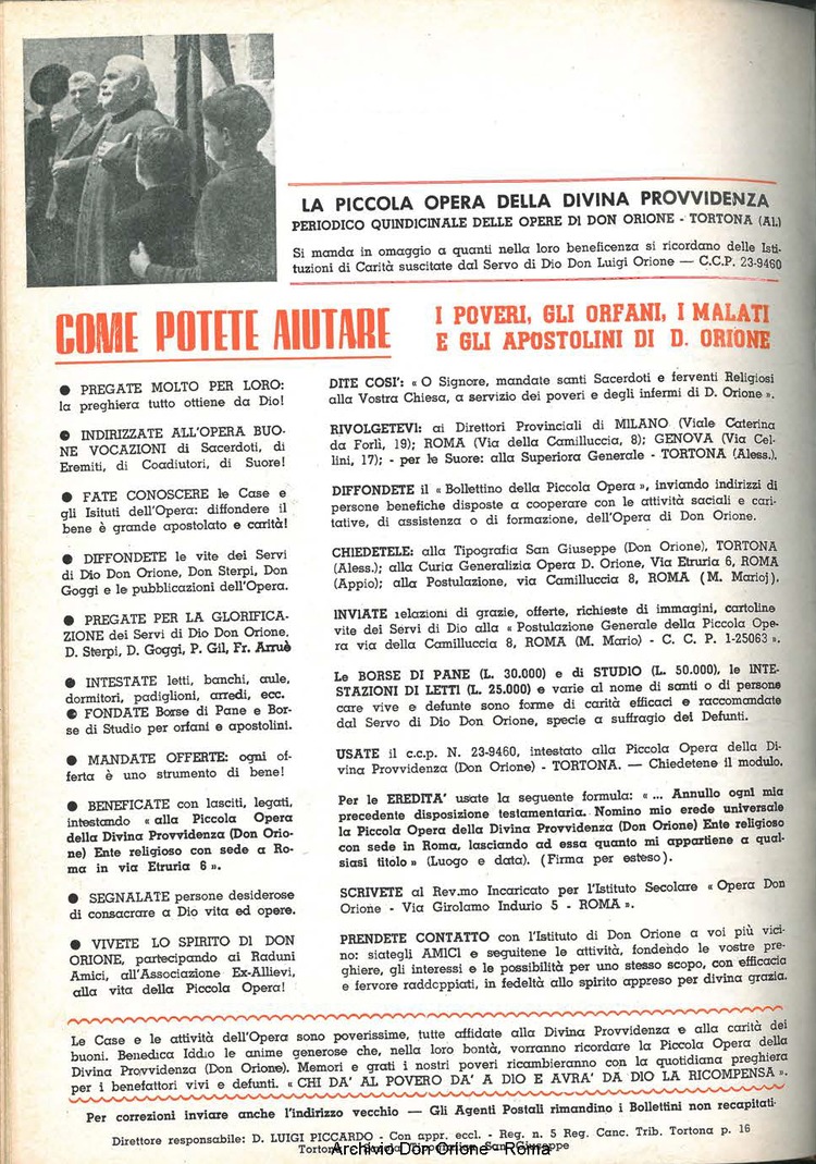 La piccola Opera della Divina Provvidenza, 59, 22, 15-11-1964, pagina 20