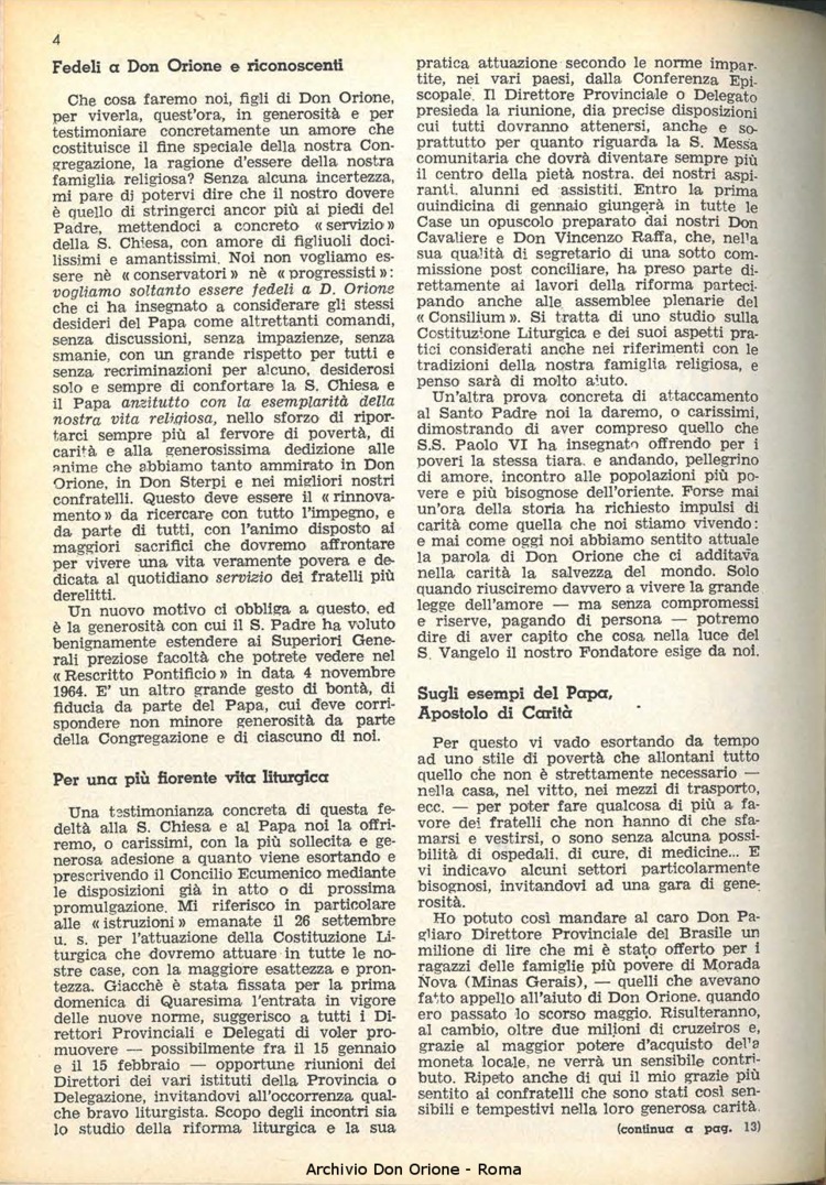 La piccola Opera della Divina Provvidenza, 60, 02, 15-01-1965, pagina 4