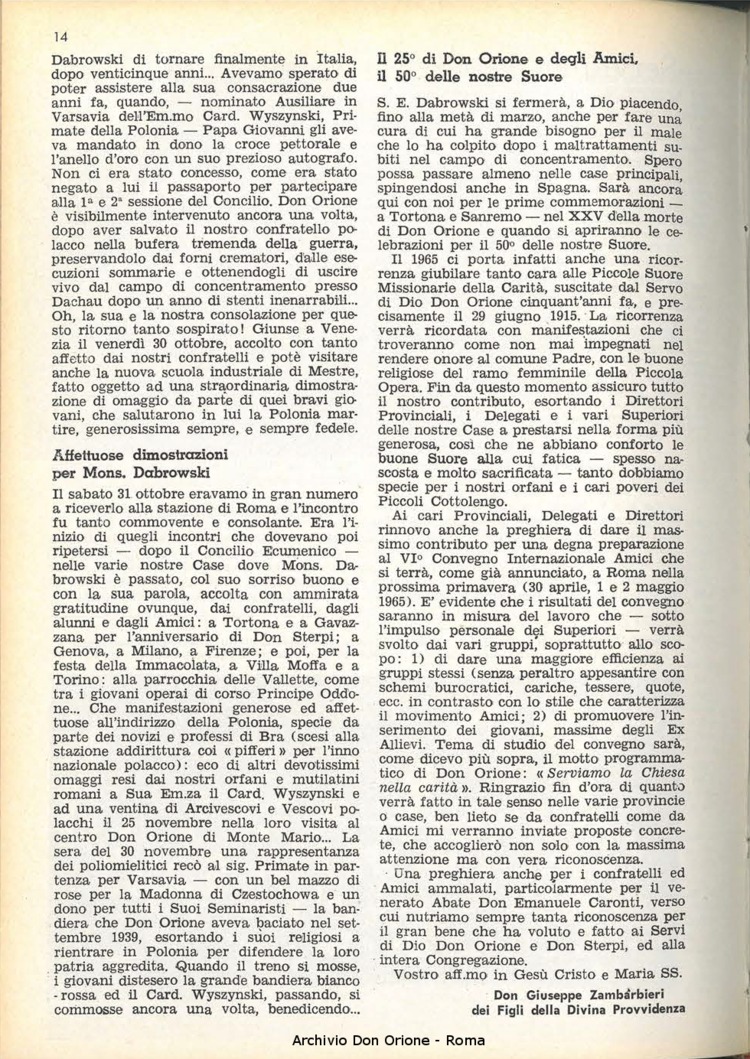 La piccola Opera della Divina Provvidenza, 60, 02, 15-01-1965, pagina 14