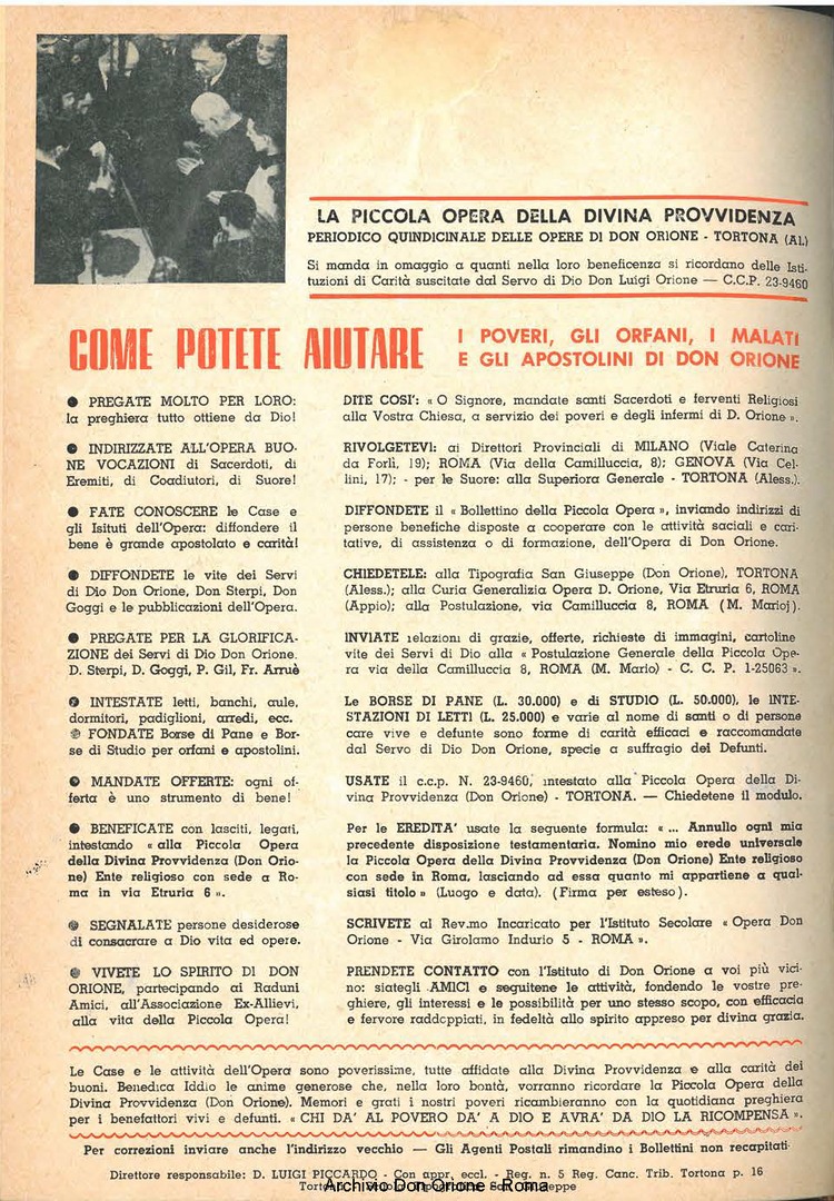 La piccola Opera della Divina Provvidenza, 60, 02, 15-01-1965, pagina 20