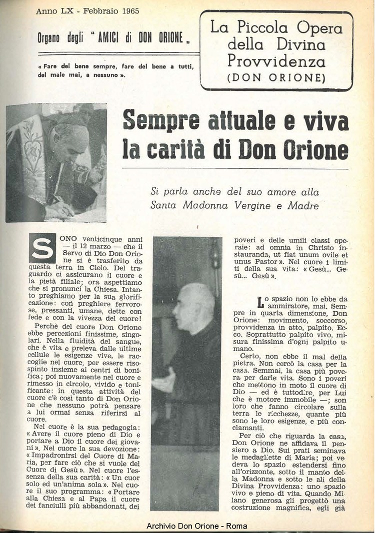 La piccola Opera della Divina Provvidenza, 60, 04, 15-02-1965, pagina 3