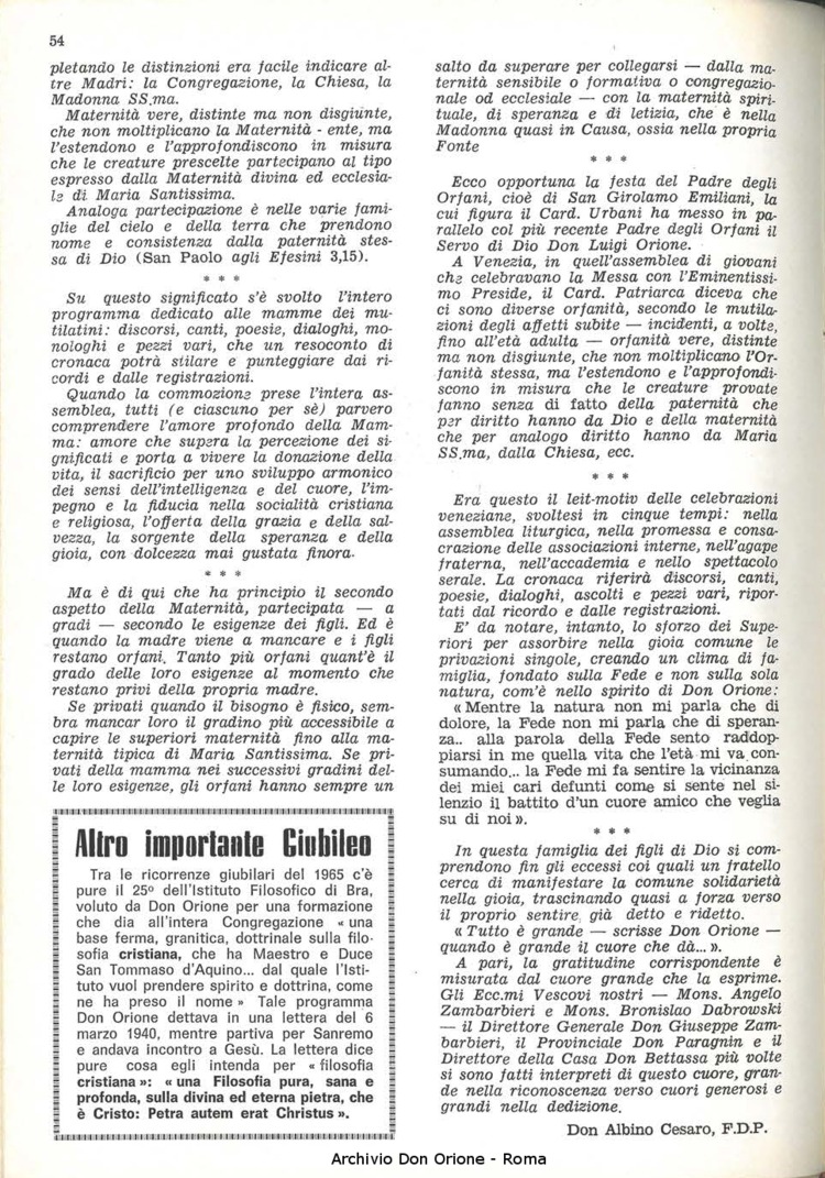 La piccola Opera della Divina Provvidenza, 60, 05, 01-03-1965, pagina 14