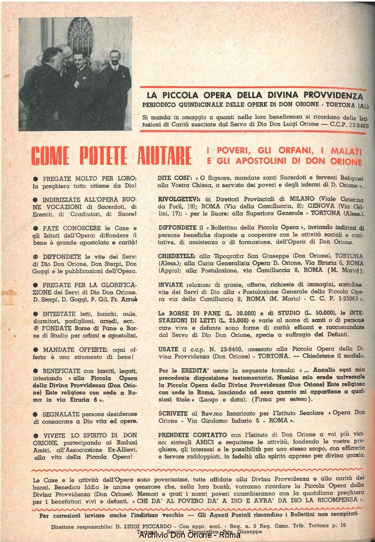 La piccola Opera della Divina Provvidenza, 60, 05, 01-03-1965, pagina 20