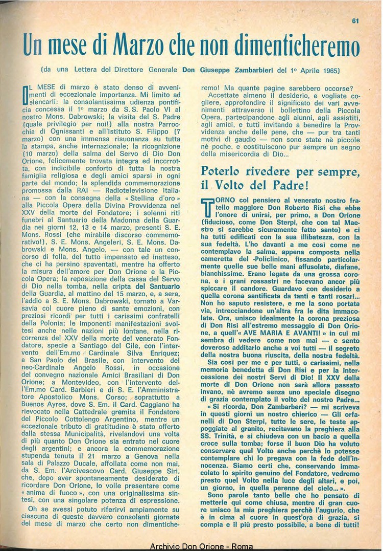 La piccola Opera della Divina Provvidenza, 60, 08, 15-04-1965, pagina 3