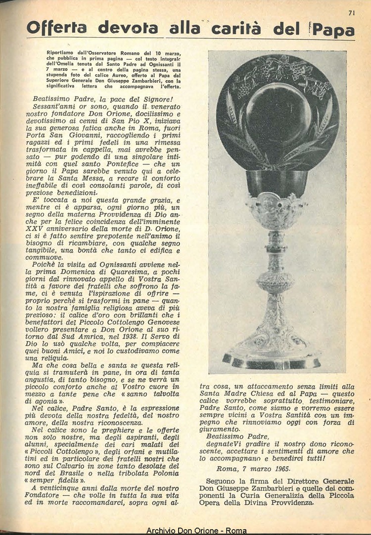 La piccola Opera della Divina Provvidenza, 60, 08, 15-04-1965, pagina 13