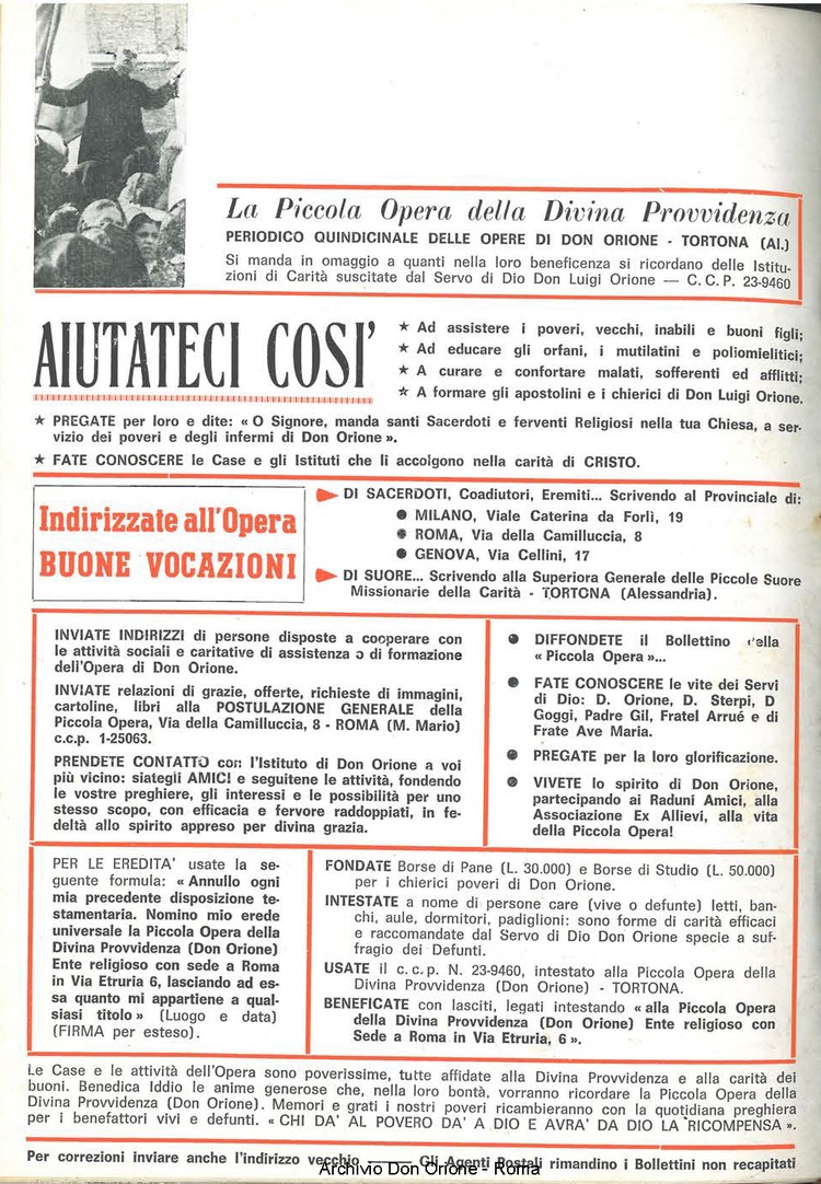 La piccola Opera della Divina Provvidenza, 60, 12, 15-06-1965, pagina 40