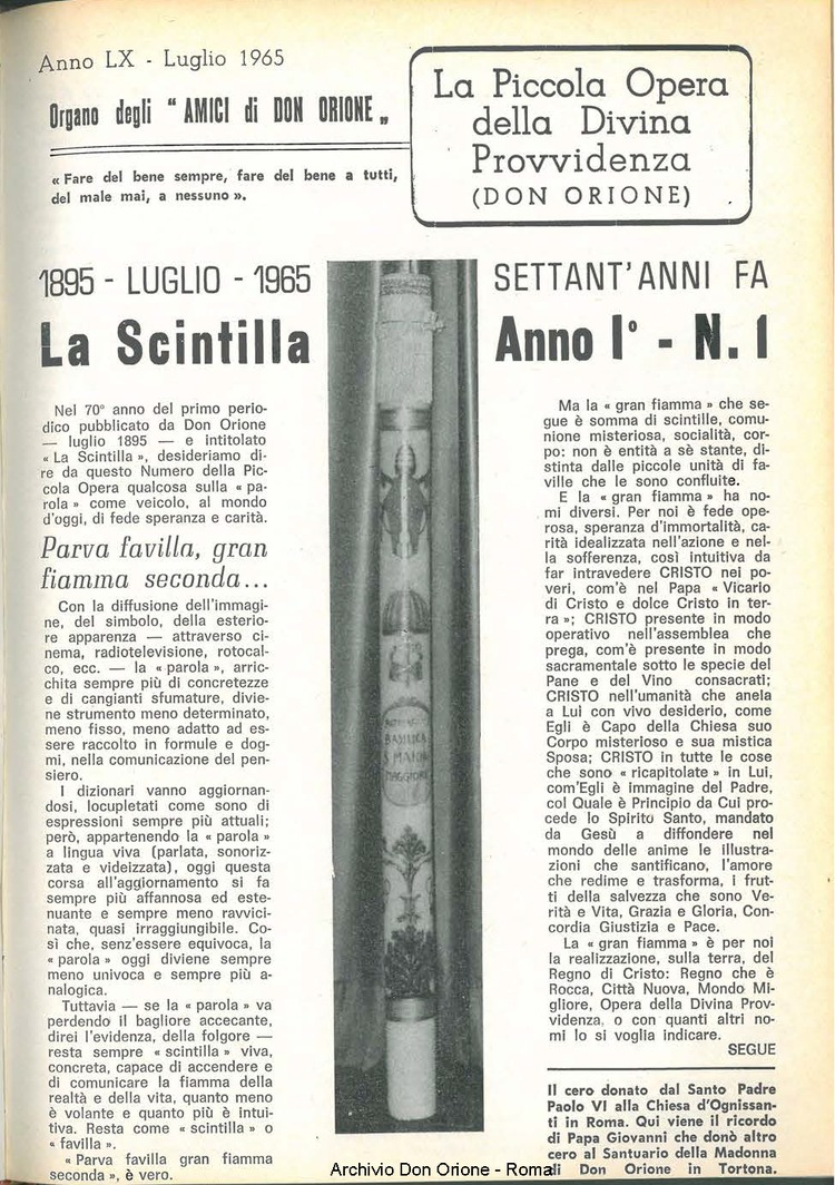 La piccola Opera della Divina Provvidenza, 60, 14, 15-07-1965, pagina 3