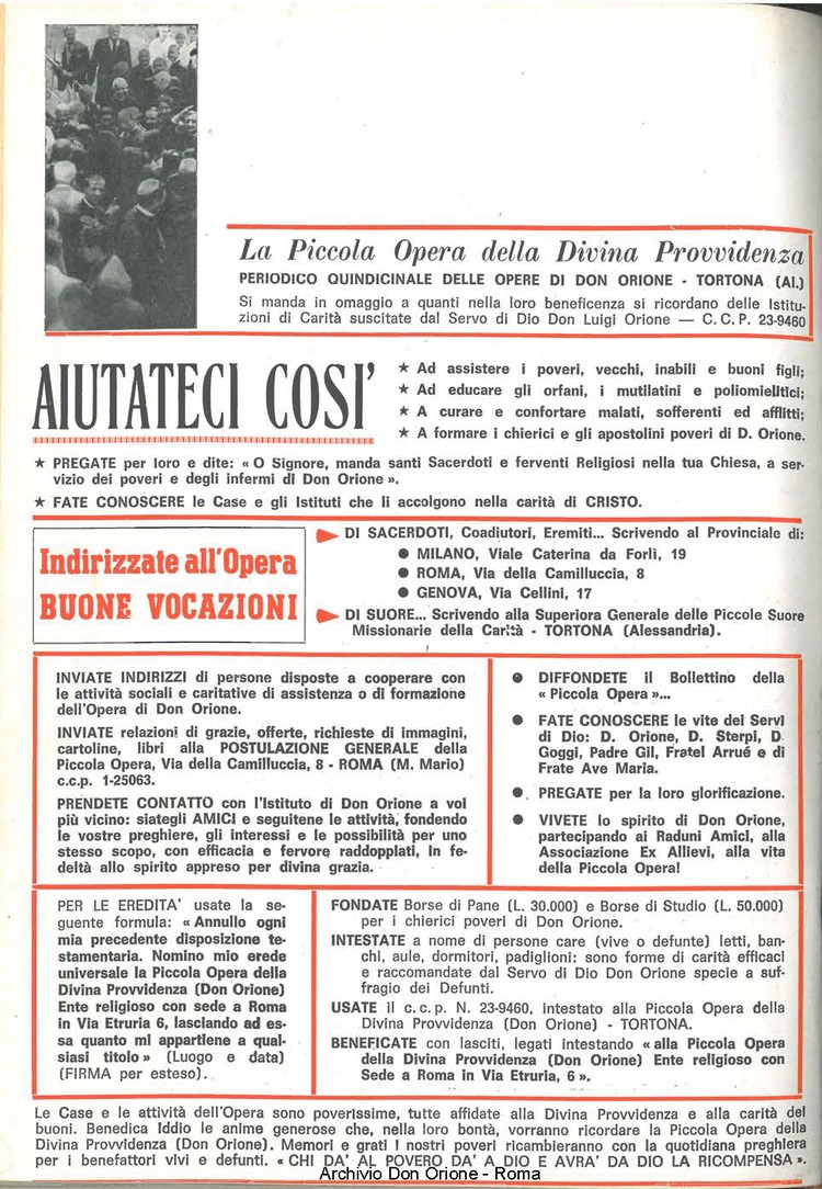 La piccola Opera della Divina Provvidenza, 60, 14, 15-07-1965, pagina 20