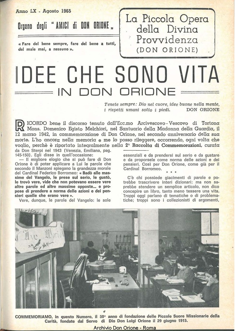 La piccola Opera della Divina Provvidenza, 60, 16, 15-08-1965, pagina 3