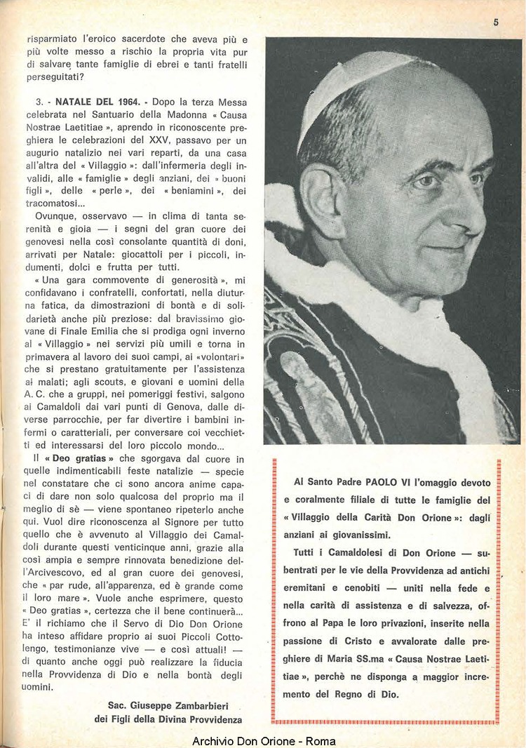 La piccola Opera della Divina Provvidenza, 60, 17, 01-09-1965, pagina 5