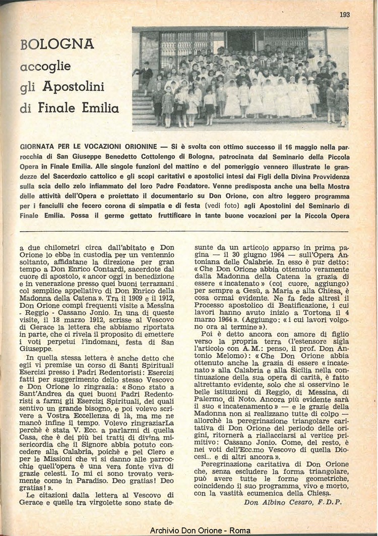 La piccola Opera della Divina Provvidenza, 60, 18, 15-09-1965, pagina 13