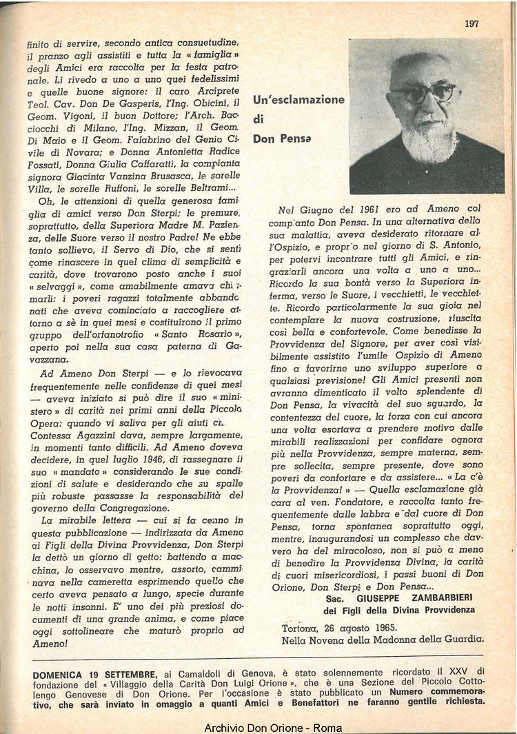 La piccola Opera della Divina Provvidenza, 60, 18, 15-09-1965, pagina 17