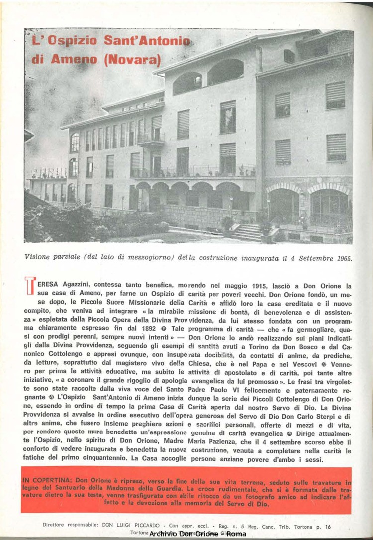 La piccola Opera della Divina Provvidenza, 60, 21, 01-11-1965, pagina 2