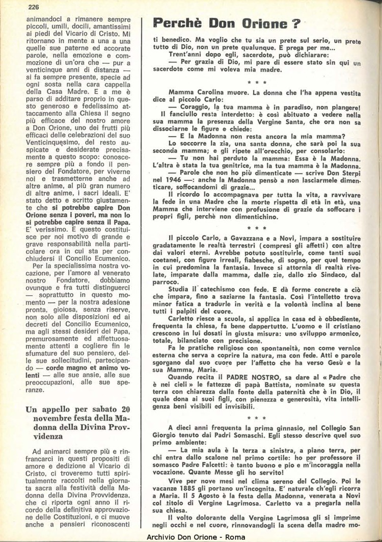 La piccola Opera della Divina Provvidenza, 60, 21, 01-11-1965, pagina 6