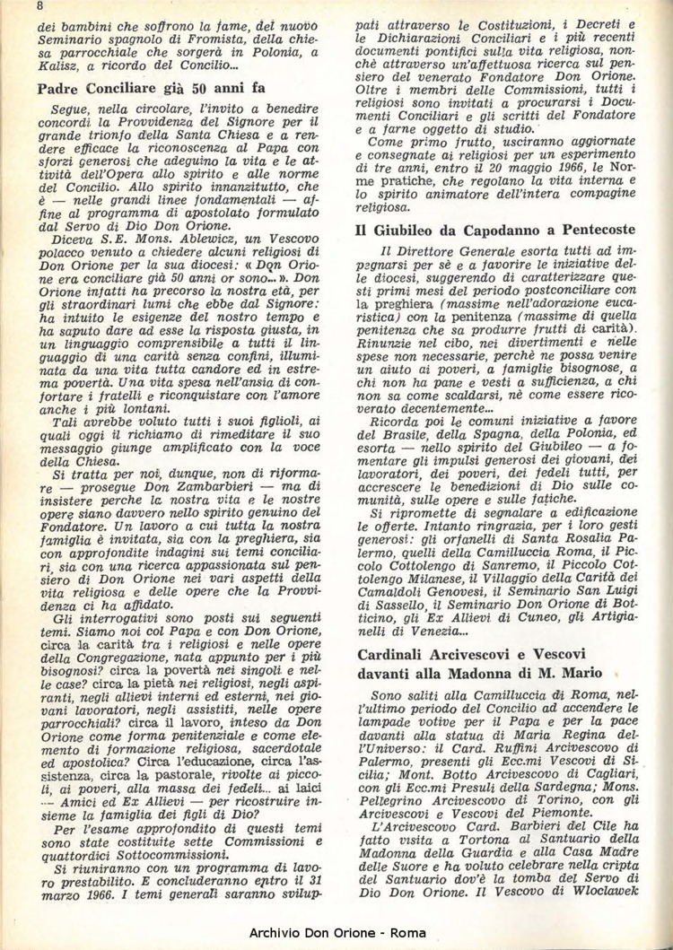La piccola Opera della Divina Provvidenza, 61, 01, 01-01-1966, pagina 8