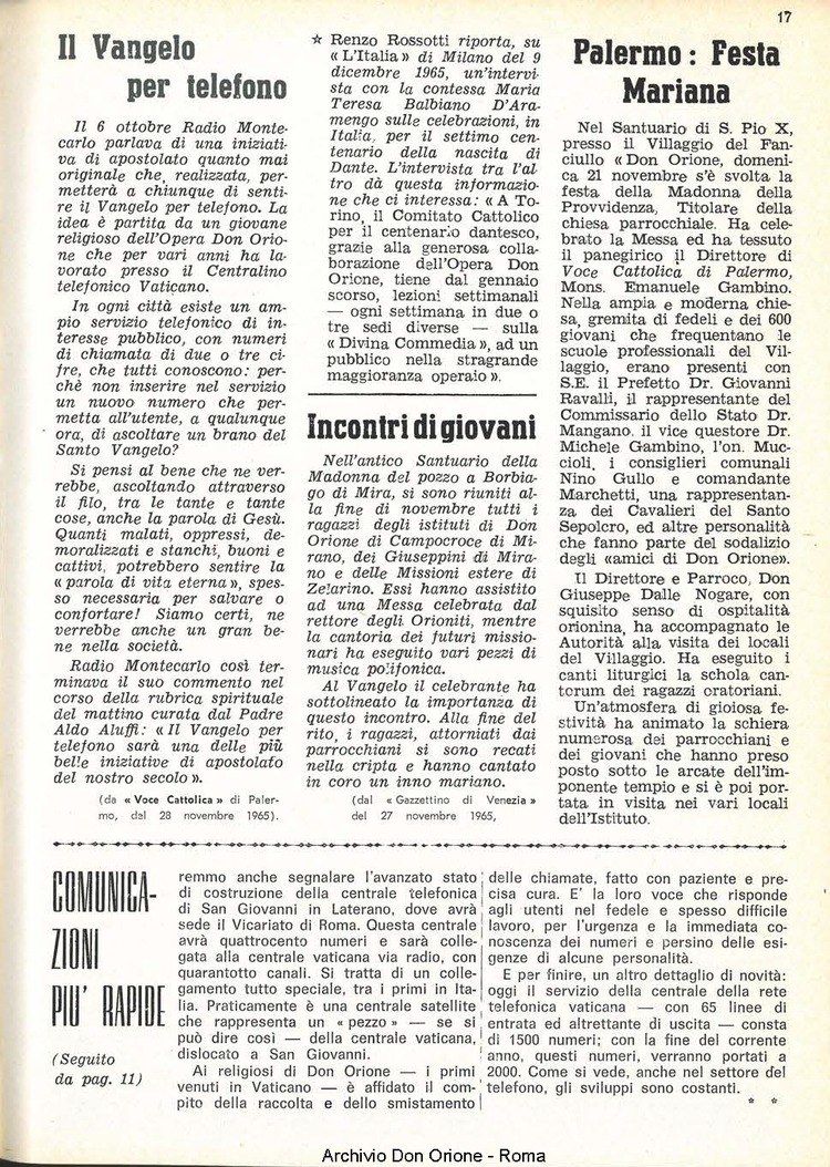 La piccola Opera della Divina Provvidenza, 61, 01, 01-01-1966, pagina 17