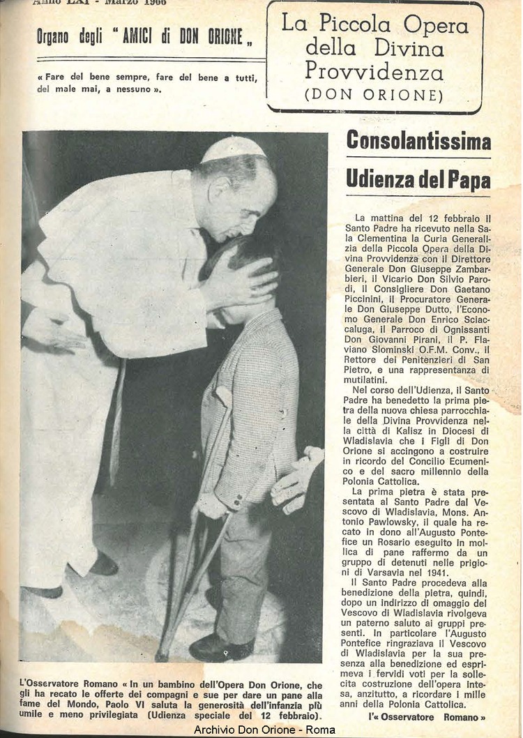 La piccola Opera della Divina Provvidenza, 61, 05, 01-03-1966, pagina 3