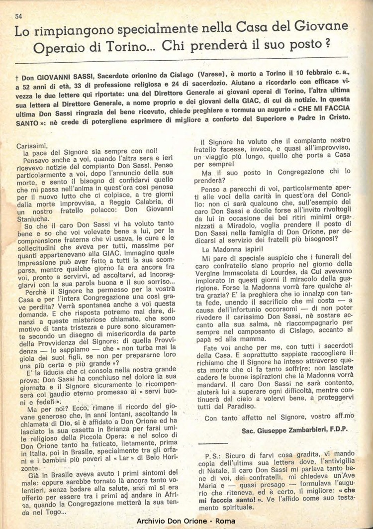La piccola Opera della Divina Provvidenza, 61, 05, 01-03-1966, pagina 10