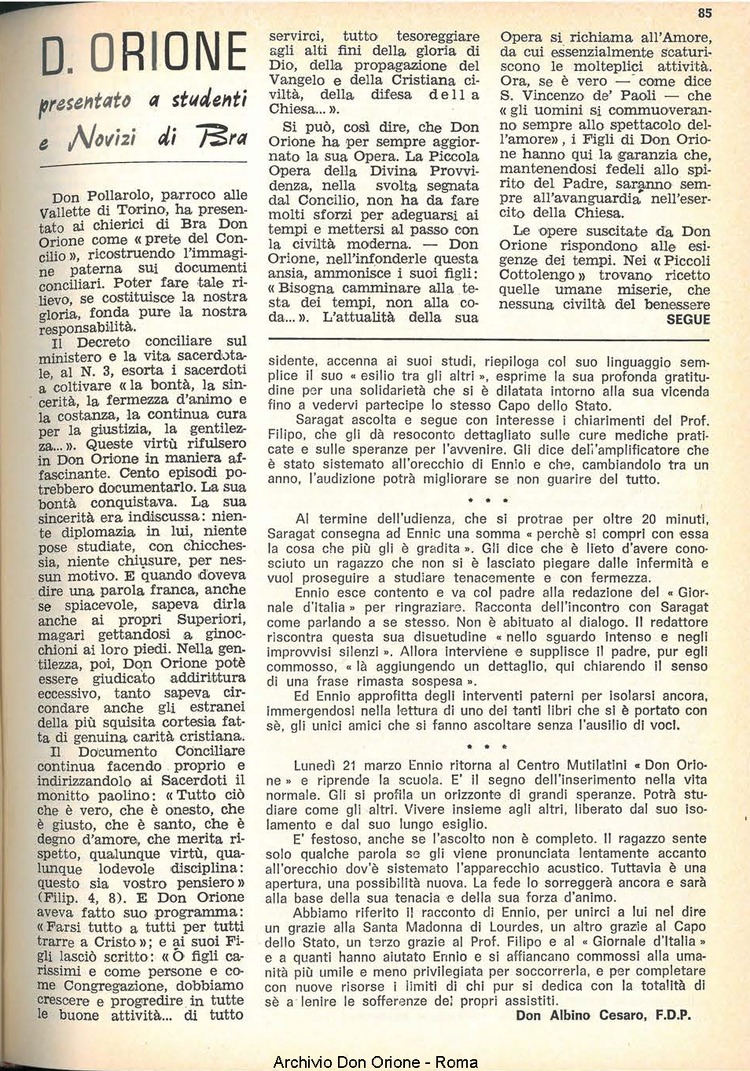 La piccola Opera della Divina Provvidenza, 61, 10, 15-05-1966, pagina 25