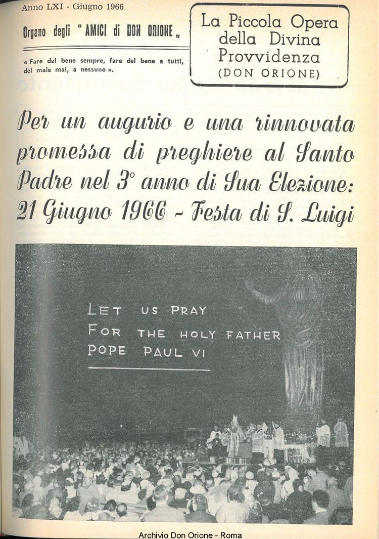 La piccola Opera della Divina Provvidenza, 61, 12, 15-06-1966, pagina 3