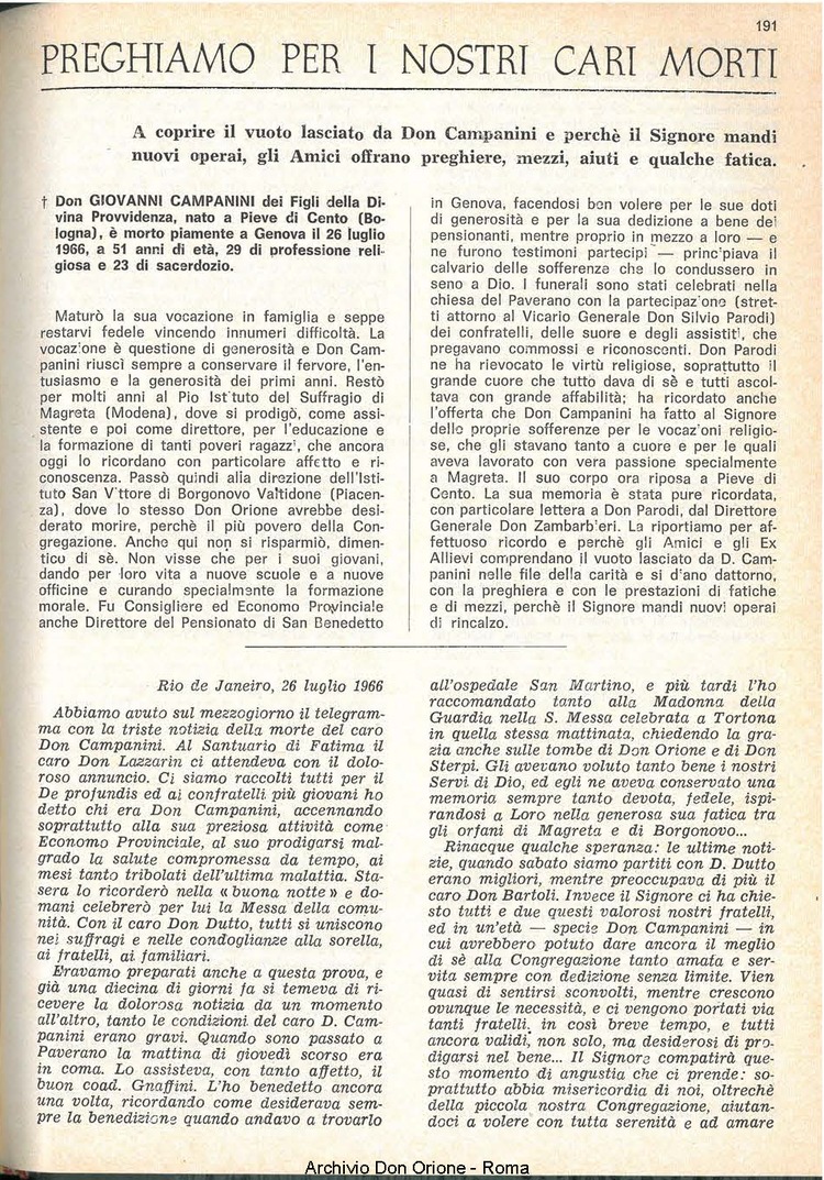 La piccola Opera della Divina Provvidenza, 61, 17, 15-09-1966, pagina 31