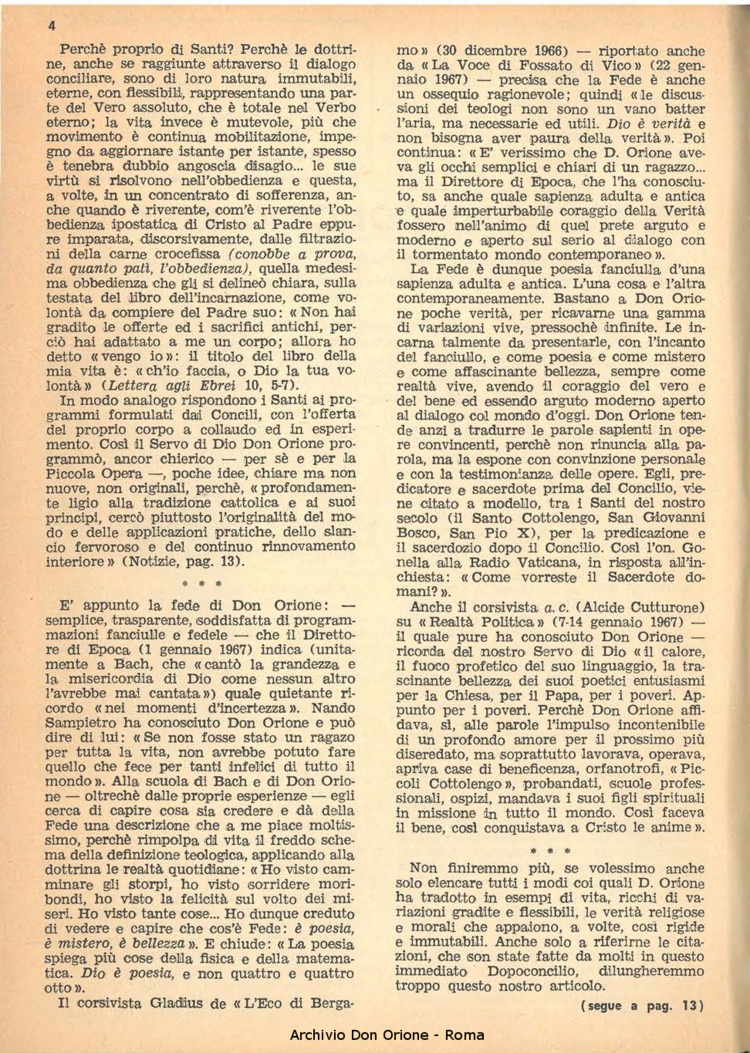 La piccola Opera della Divina Provvidenza, 62, 01, 01-01-1967, pagina 4