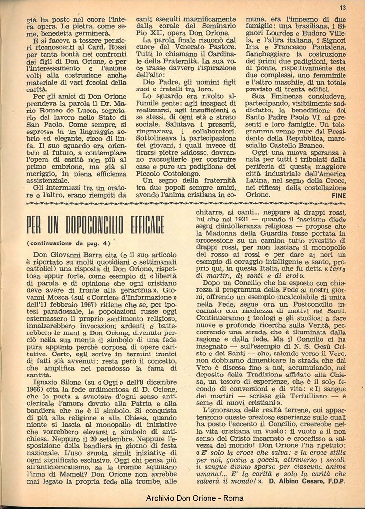 La piccola Opera della Divina Provvidenza, 62, 01, 01-01-1967, pagina 13