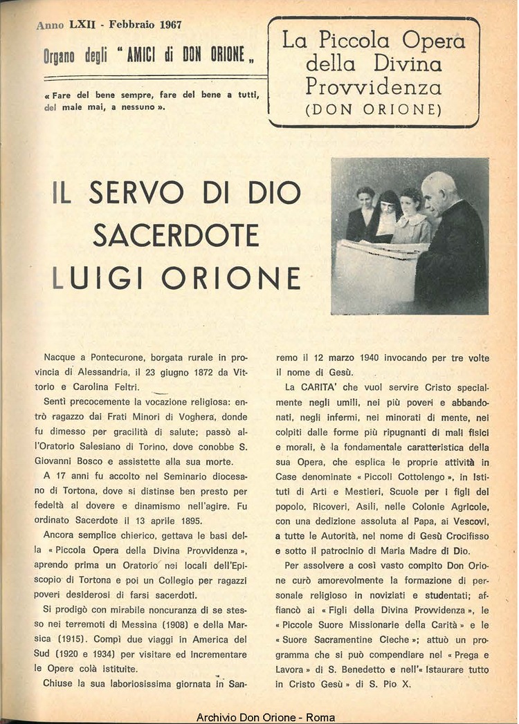 La piccola Opera della Divina Provvidenza, 62, 03, 01-02-1967, pagina 3