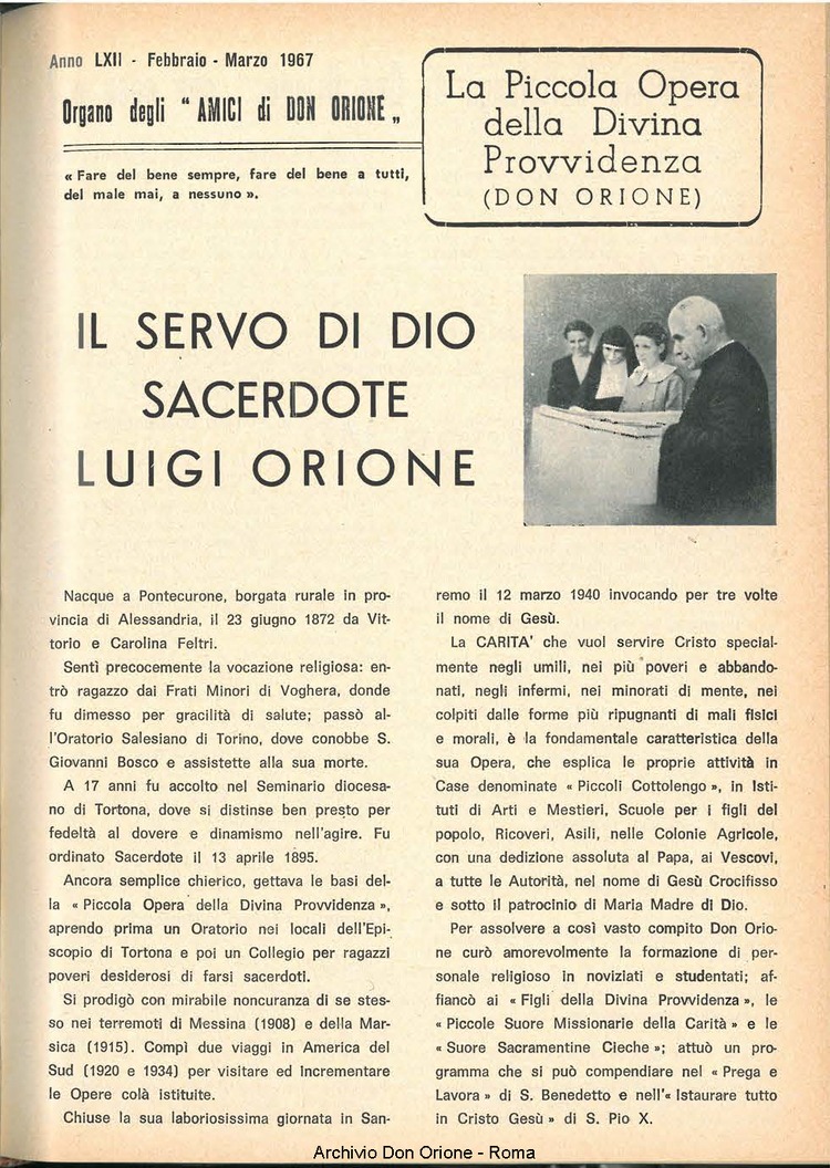 La piccola Opera della Divina Provvidenza, 62, 06, 15-03-1967, pagina 3