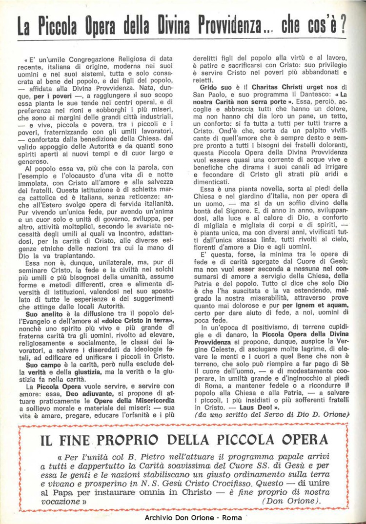 La piccola Opera della Divina Provvidenza, 62, 09, 01-05-1967, pagina 2
