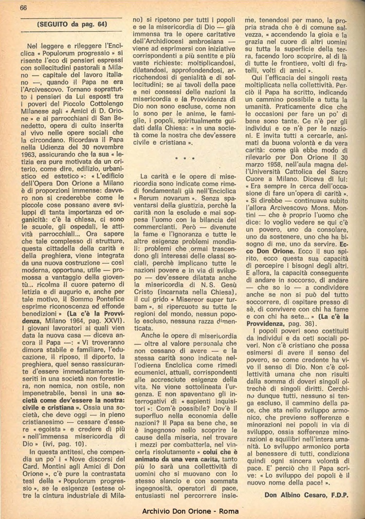 La piccola Opera della Divina Provvidenza, 62, 09, 01-05-1967, pagina 6