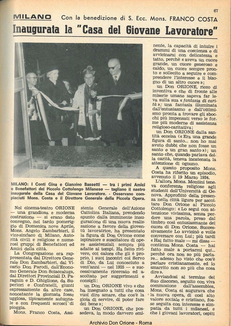 La piccola Opera della Divina Provvidenza, 62, 09, 01-05-1967, pagina 7